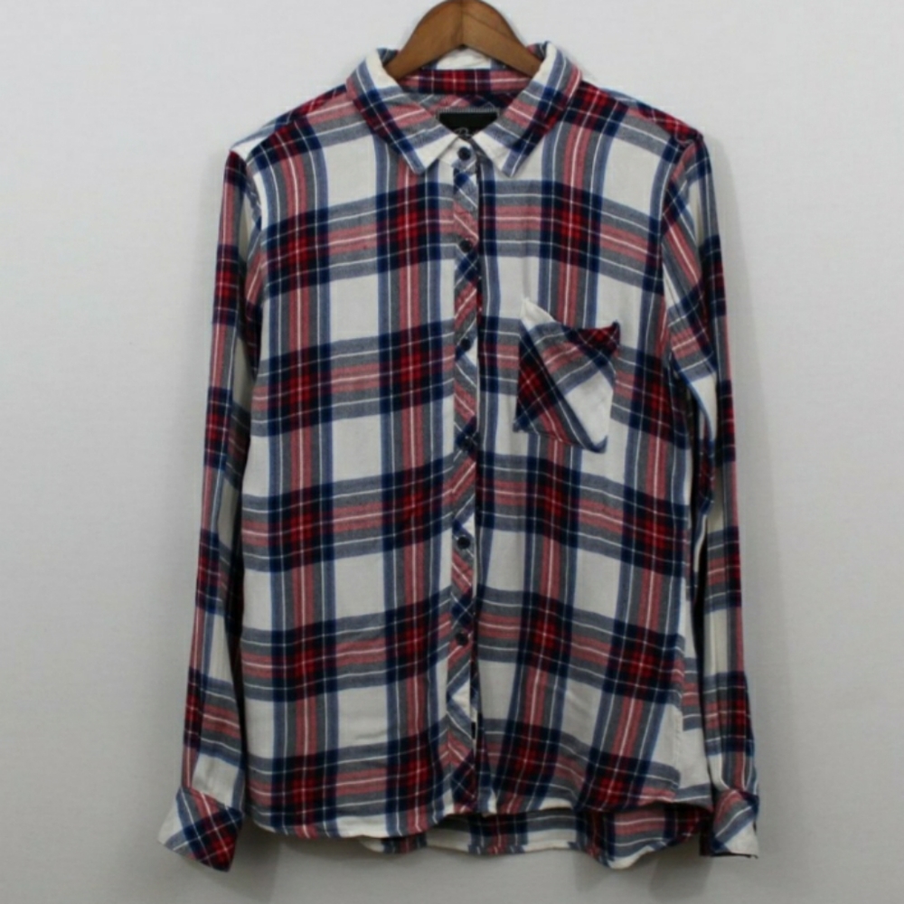 💥⬇️$40 Rails Red, White, and Blue Long Sleeve Button Down Flannel